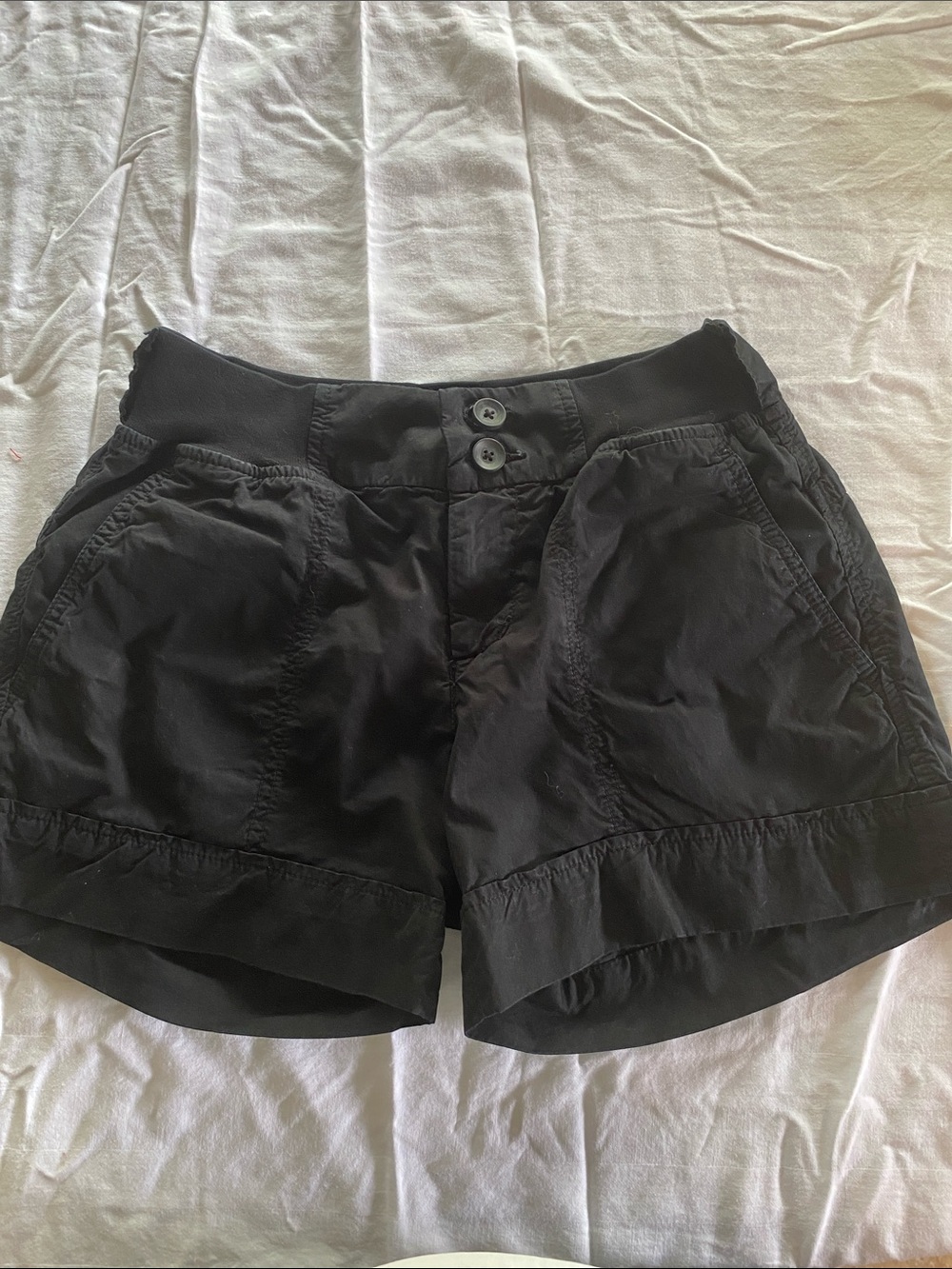 James Perse Women’s Vintage Black High-Waist Utility Shorts